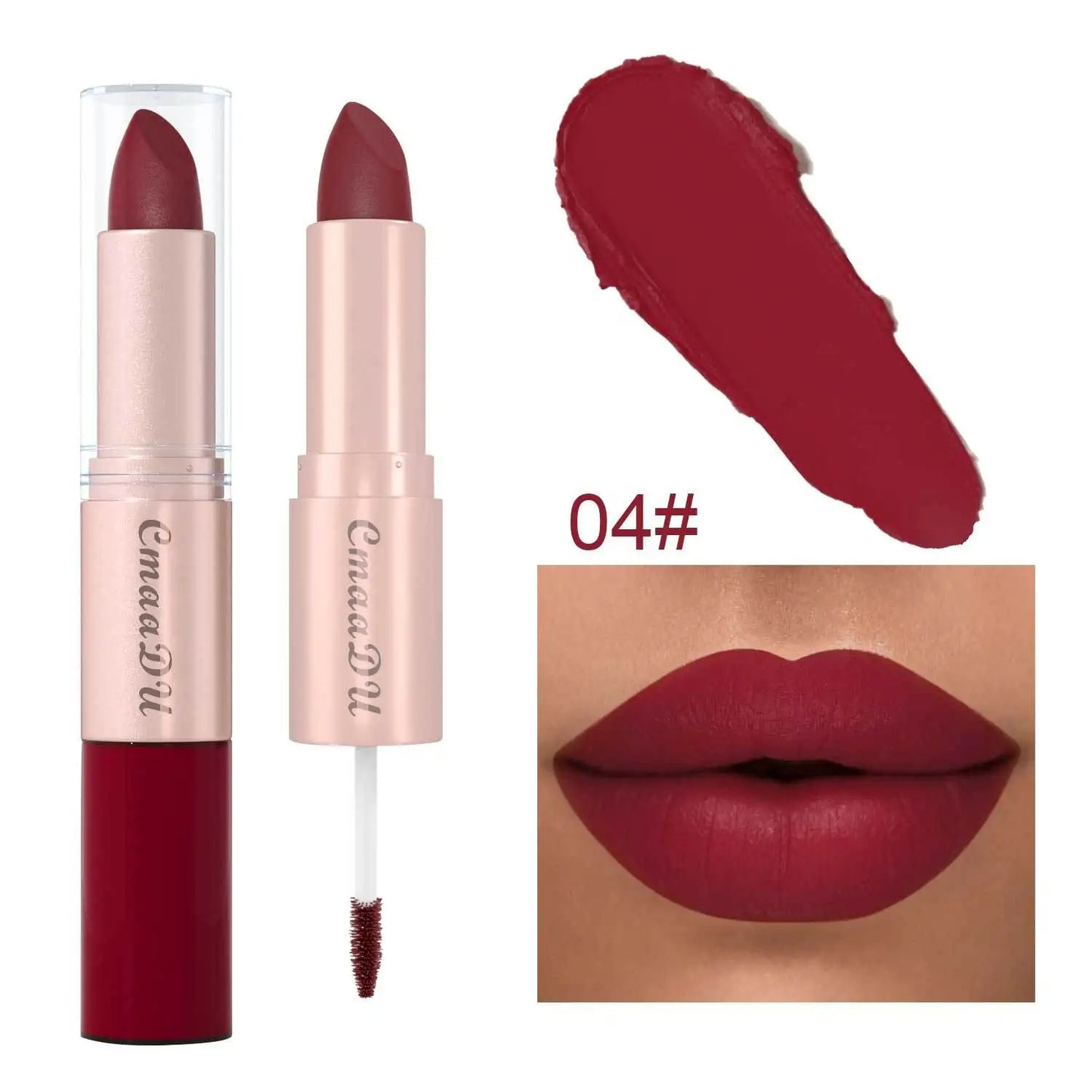 Long Lasting 3-Color Lipstick Lip gloss Set Double Headed Non stick