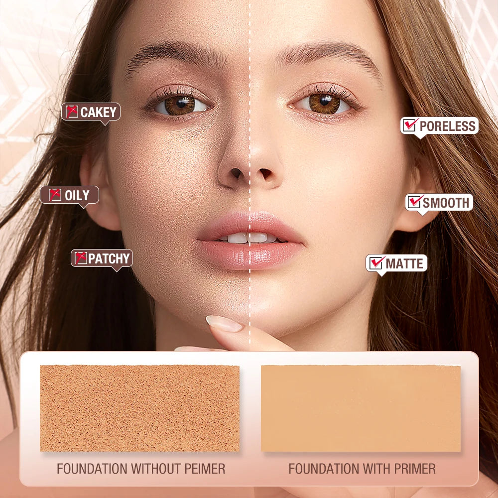 O.TWO.O Face Makeup Base Poreless Primer 20ml Lightweight Matte Finish Oil-Control Foundation Primer Cosmetics