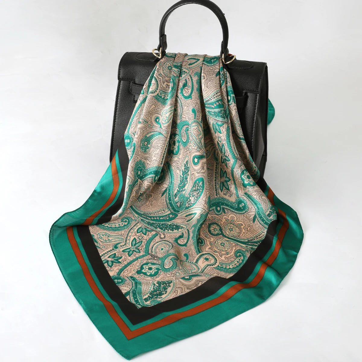 70cm Design Hair Bands Square Scarves Fashion Print Satin Silk Scarf for Women Neckerchief Wrist Wraps Lady Ribbon Shawl Foulard