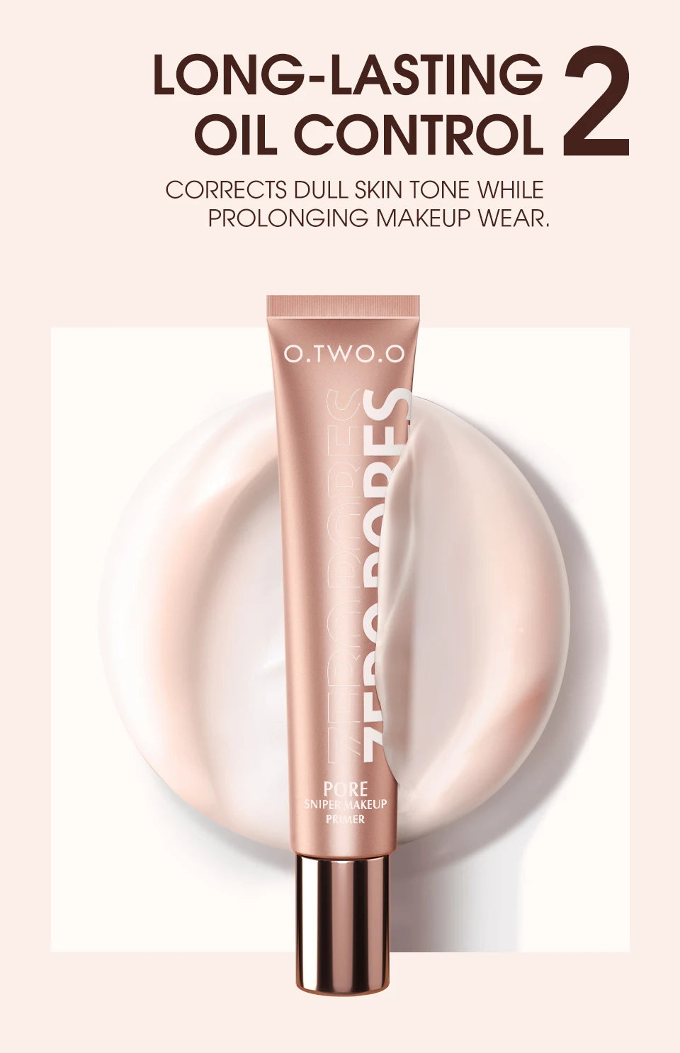 O.TWO.O Face Makeup Base Poreless Primer 20ml Lightweight Matte Finish Oil-Control Foundation Primer Cosmetics
