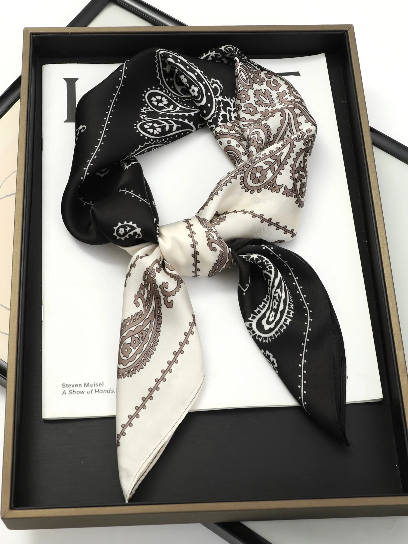 70cm Design Hair Bands Square Scarves Fashion Print Satin Silk Scarf for Women Neckerchief Wrist Wraps Lady Ribbon Shawl Foulard