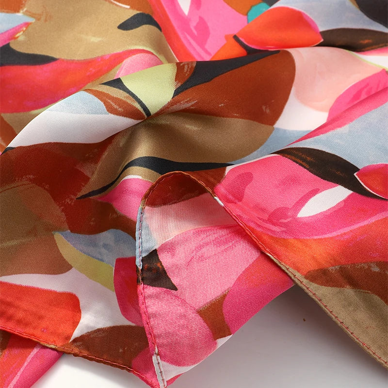 70cm Design Hair Bands Square Scarves Fashion Print Satin Silk Scarf for Women Neckerchief Wrist Wraps Lady Ribbon Shawl Foulard
