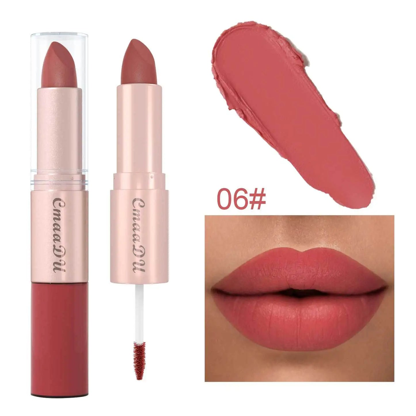 Long Lasting 3-Color Lipstick Lip gloss Set Double Headed Non stick