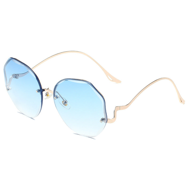 Women's Irregular Rimless Cut Edge Sunglasses