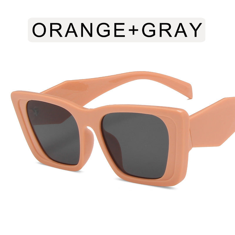 Cat's Eye Large Rim Sunglasses Retro Square Frame Sun Glasses