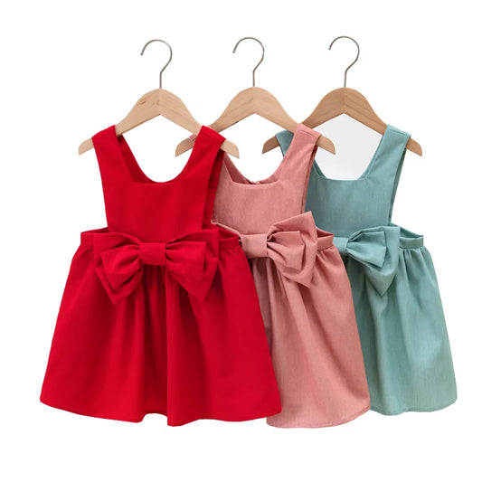 Summer Girls Dress Fashion Sleeveless Dress Cotton Children Clothing 2024