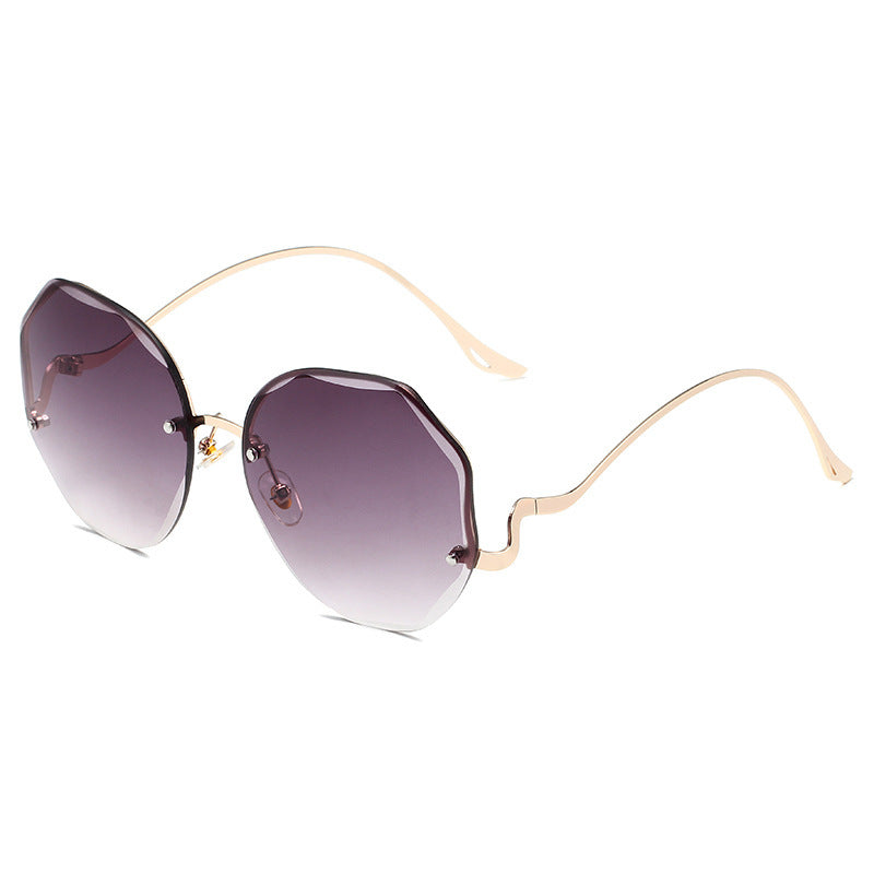 Women's Irregular Rimless Cut Edge Sunglasses